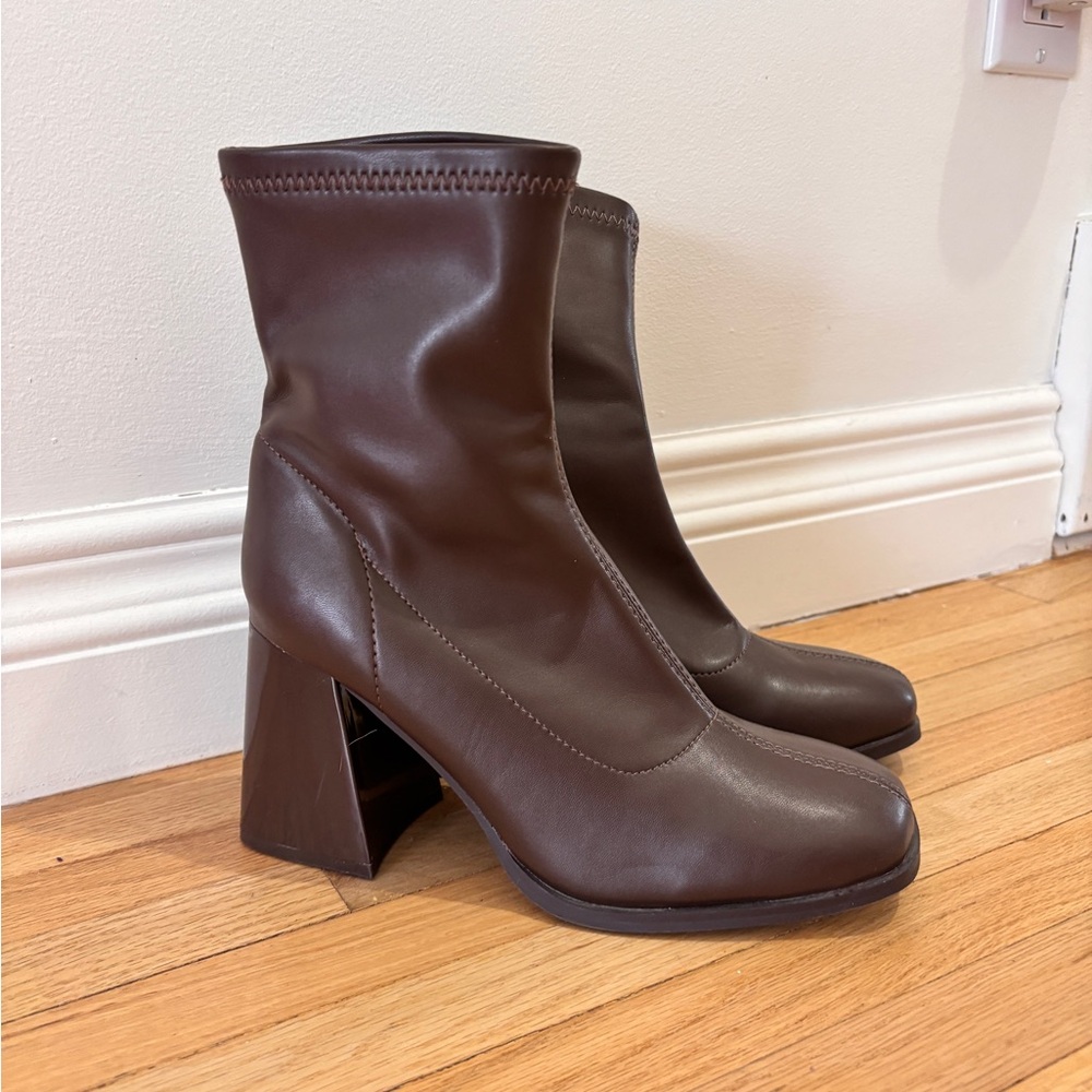 Brown Ankle Booties - Picture 2 of 5